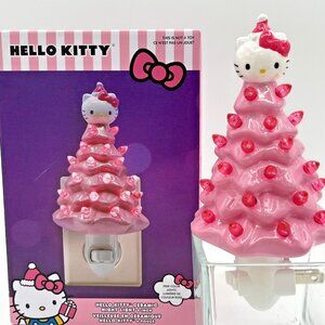 Hello Kitty Christmas Ceramic Light‎ Up Tree Night Light w/original box
